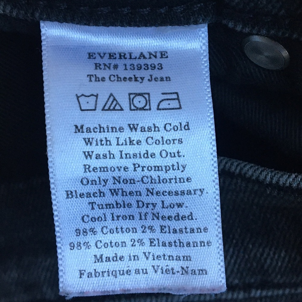 Everlane The Cheeky Regular Denim Jean Wash Black Size 29 - Picture 10 of 17
